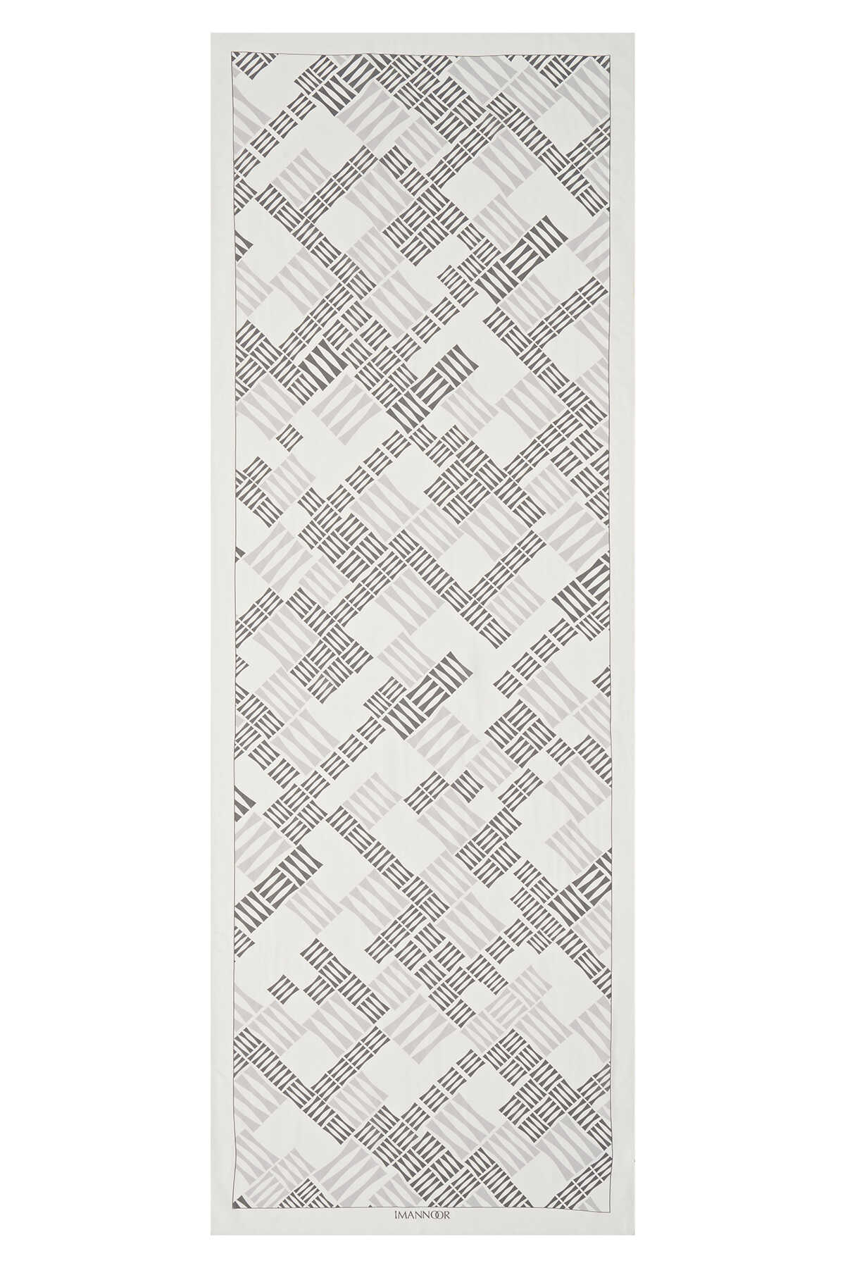 Piyano Beyaz Floş Viskon Şal 70x200