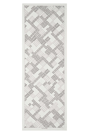 Piyano Beyaz Floş Viskon Şal 70x200