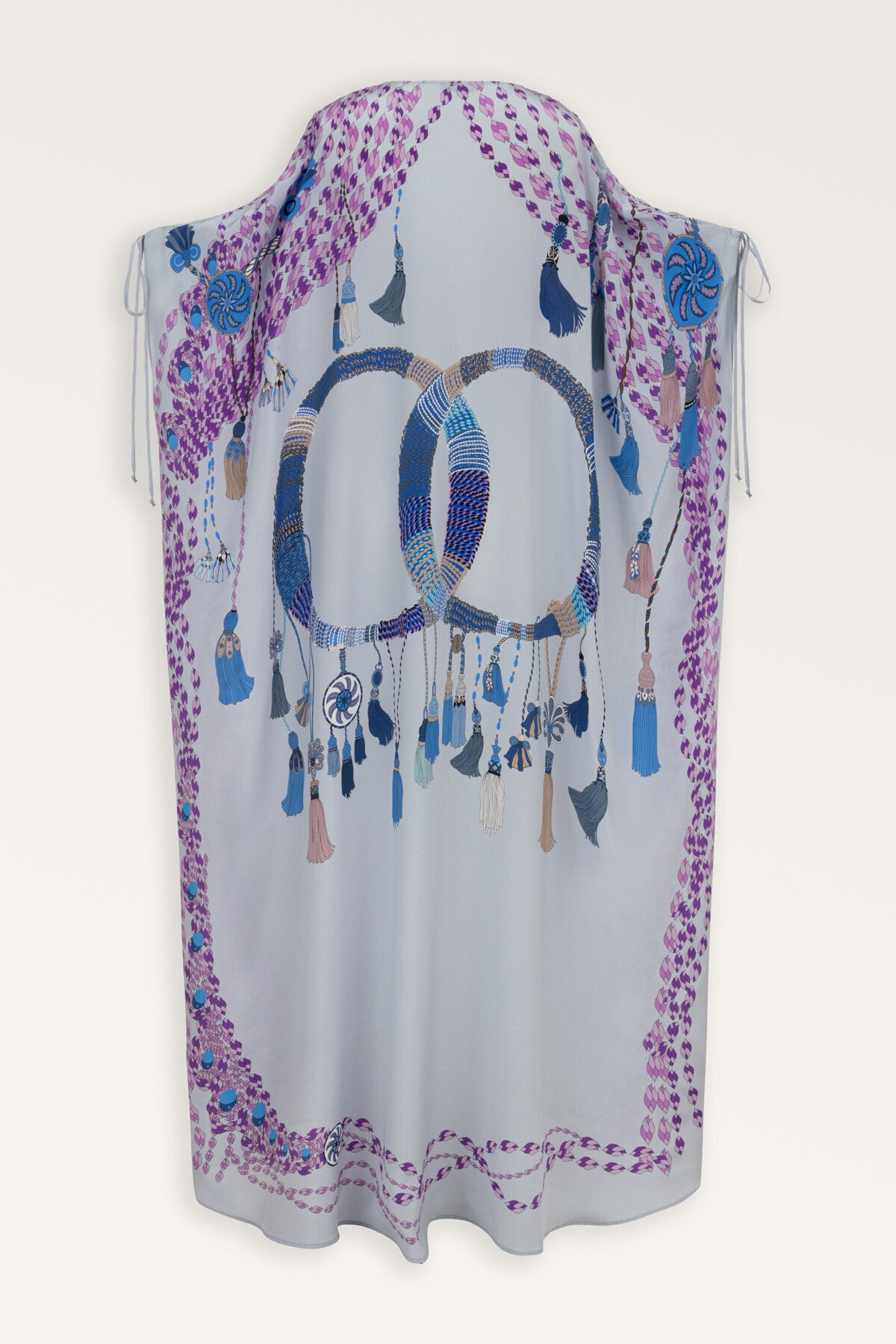 Püskül Noor Gri Krep İpek Abaya