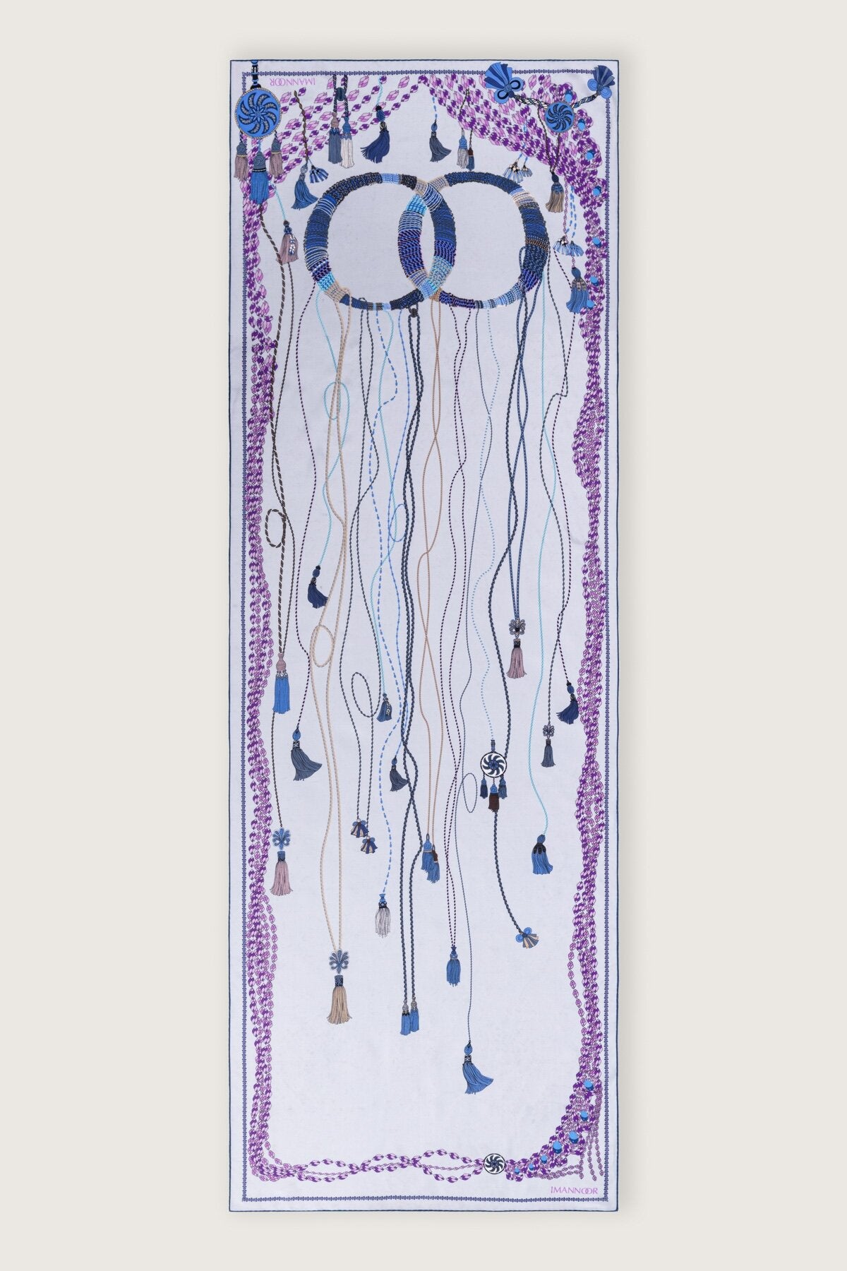 Püskül Noor Gri Krep İpek Abaya Şalı 70x210
