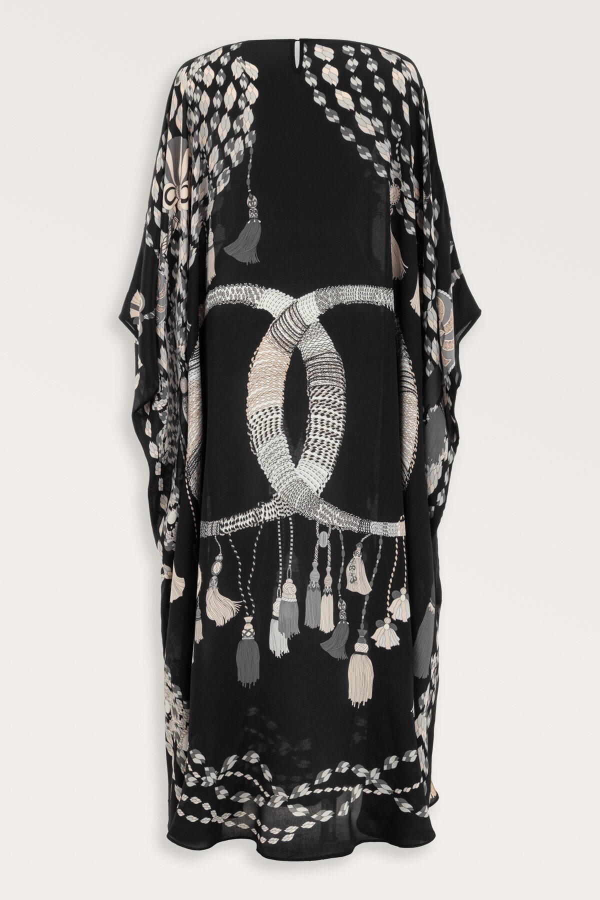 Püskül Noor Siyah Krep İpek Kaftan