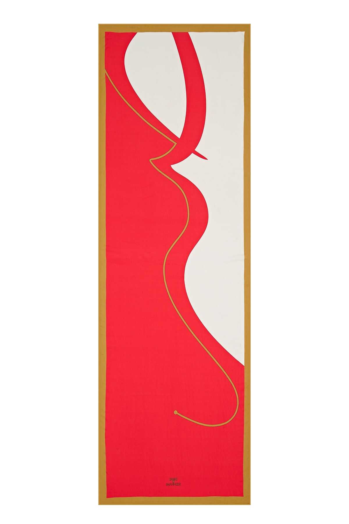 Sabır Kırmızı Flosh Viskon Şal 70x210