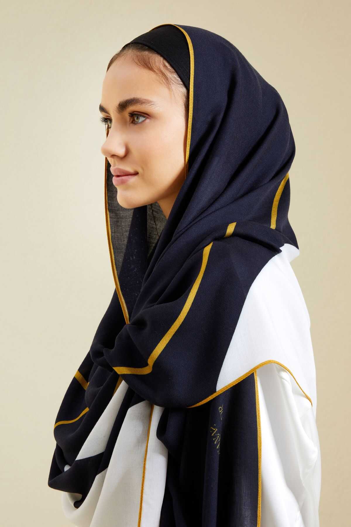 Sabır Siyah Flosh Viskon Şal 70x210
