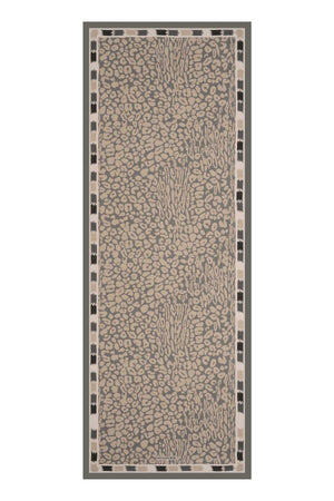 Sade Leopar Bej Floş Viskon Şal 70x210