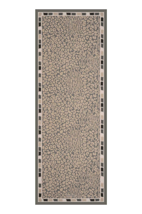 Sade Leopar Bej Floş Viskon Şal 70x210
