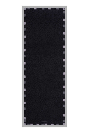 Sade Leopar Siyah Floş Viskon Şal 70x210
