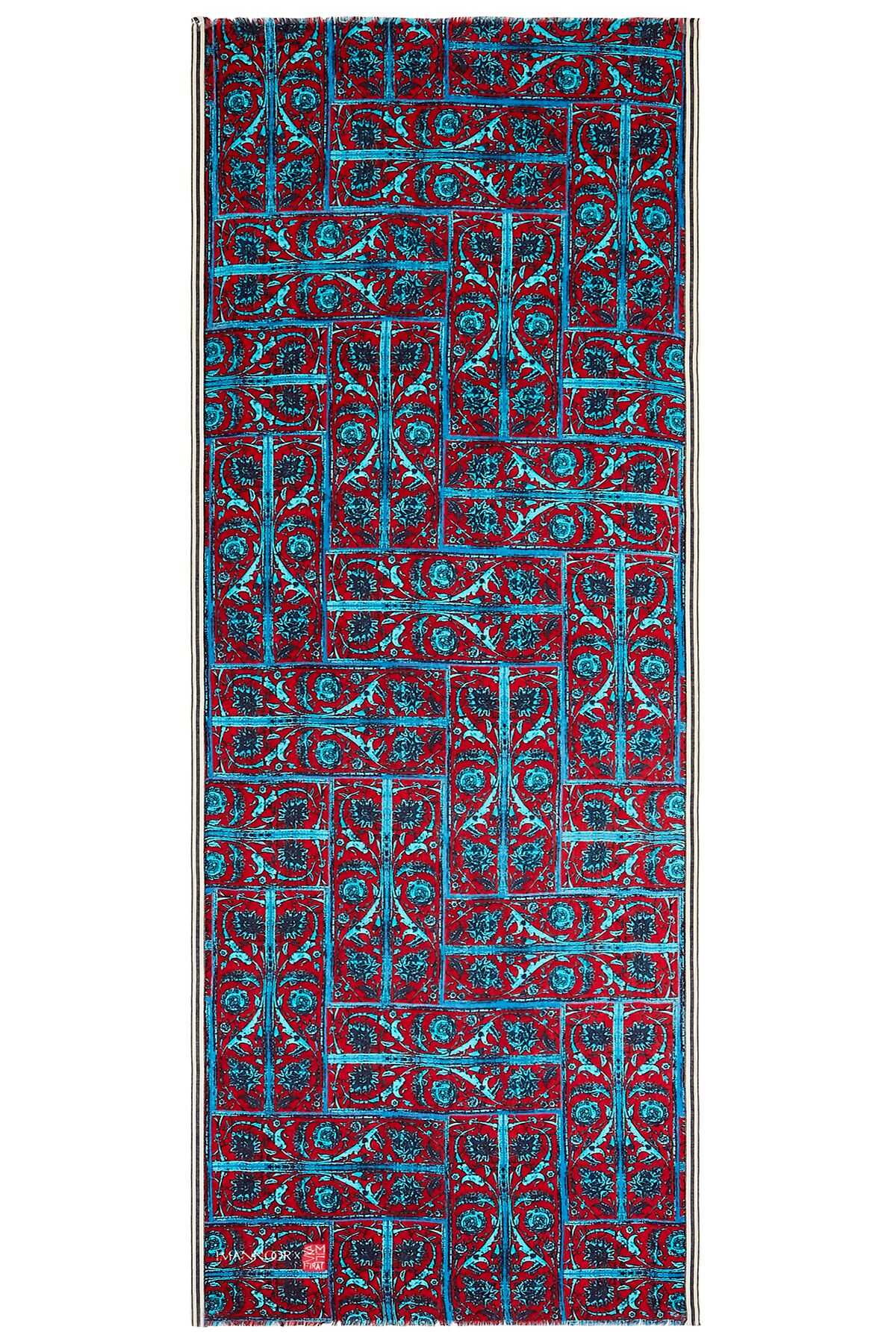 Şadırvan Turkuaz Yün Şal 70x210