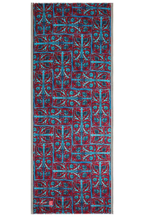 Şadırvan Turkuaz Yün Şal 70x210