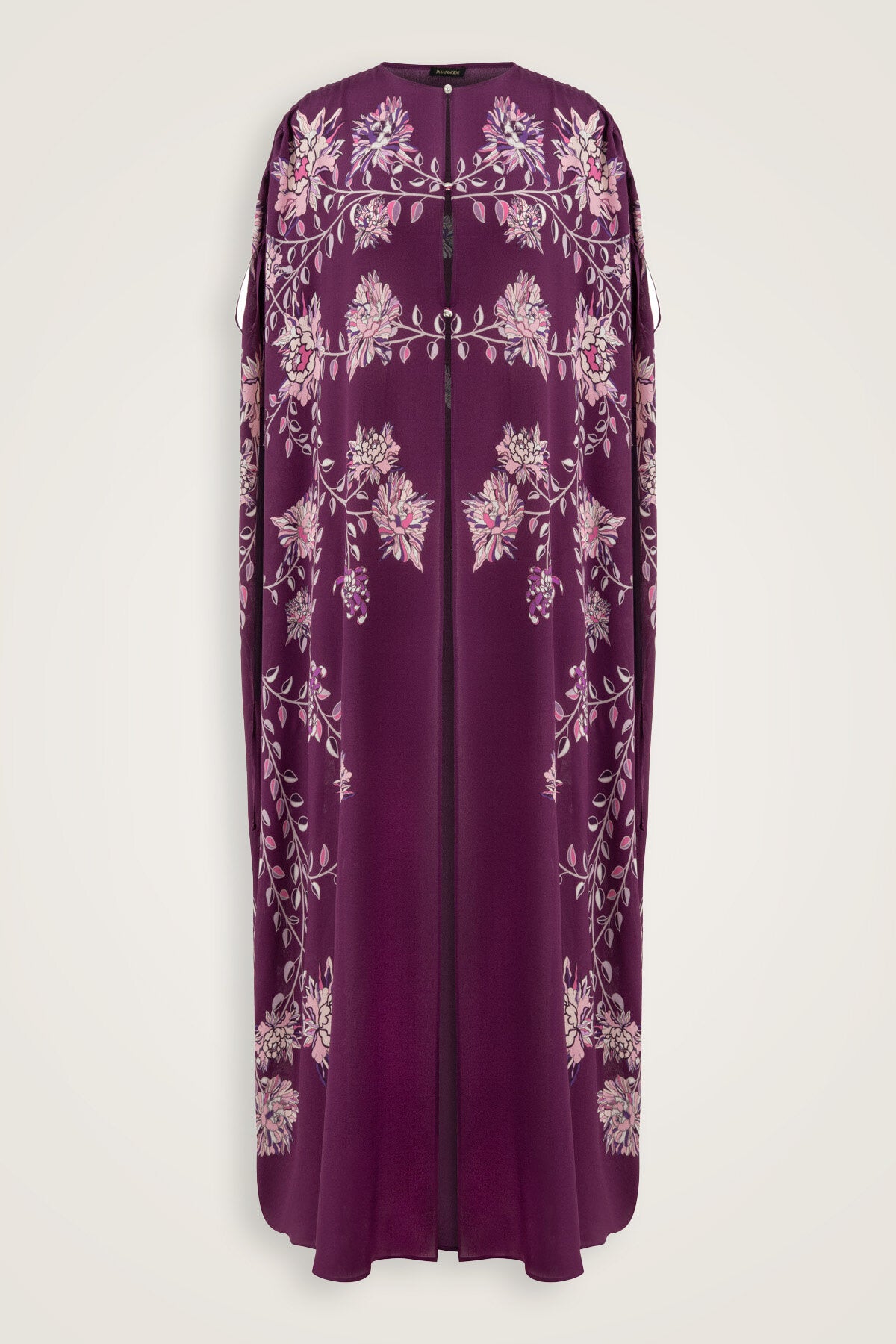Şakayık Mürdüm İpek Abaya