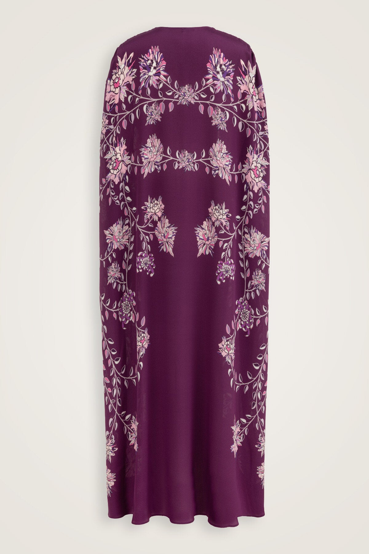 Şakayık Mürdüm İpek Abaya