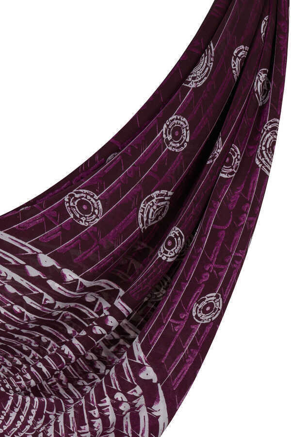 Samanyolu Mor Saten İpek Şal 70x220
