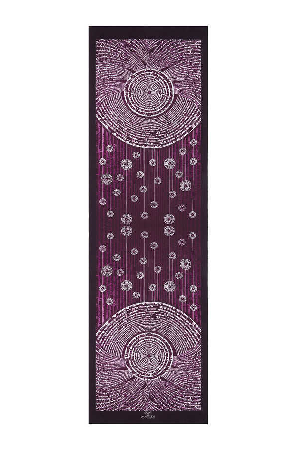 Samanyolu Mor Saten İpek Şal 70x220
