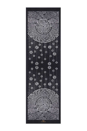 Samanyolu Siyah Saten İpek Şal 70x220