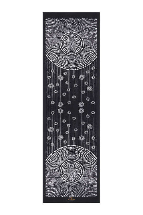 Samanyolu Siyah Saten İpek Şal 70x220