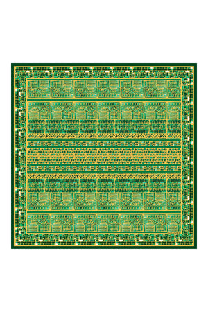 San A Yeşil Tivil İpek Eşarp 90x90