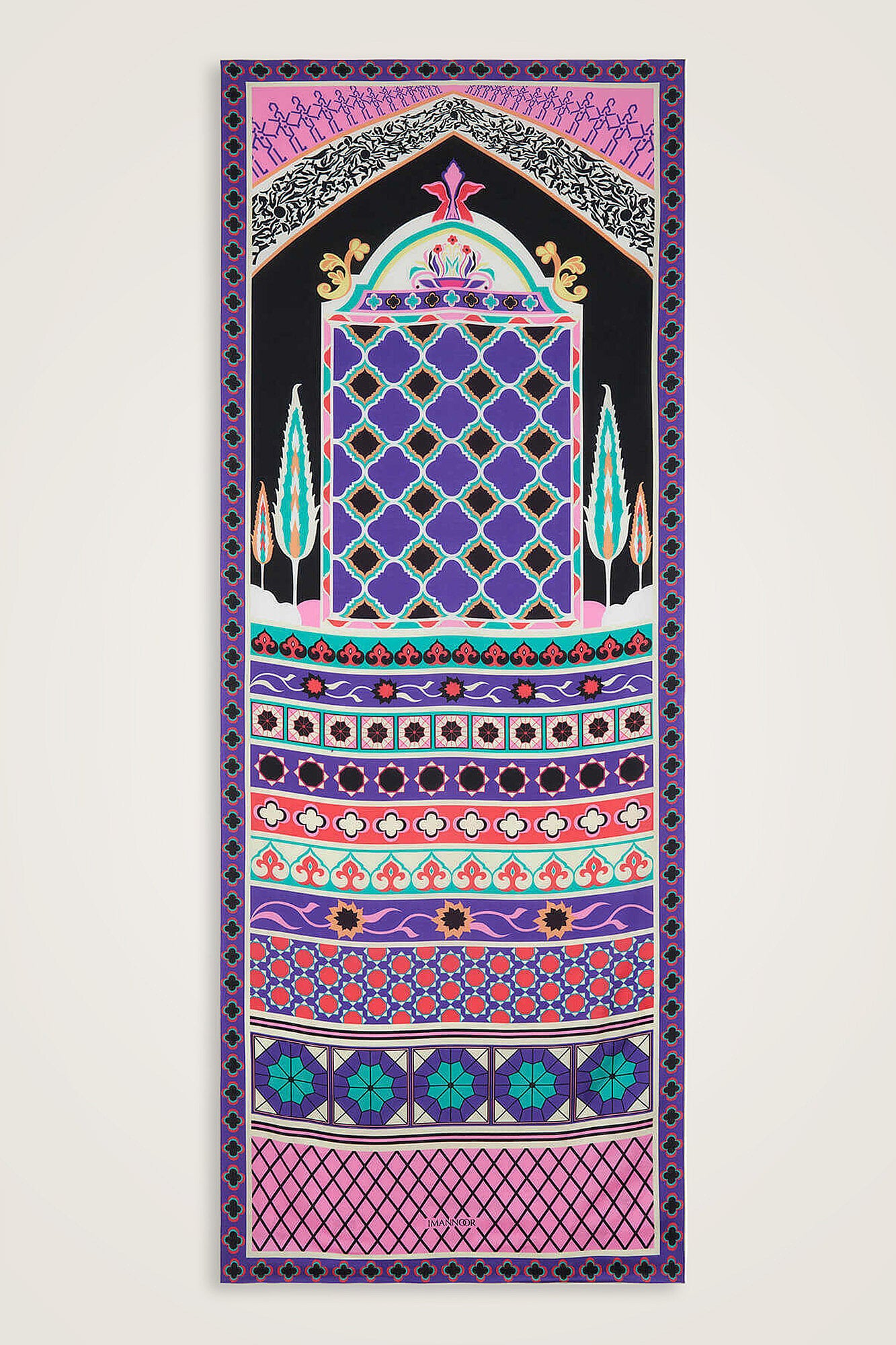 Saray Bahçesi Pembe Pamuk İpek Şal 80x210