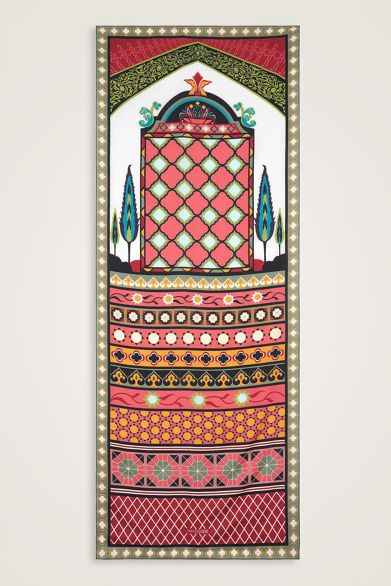 Saray Bahçesi Taba Pamuk İpek Şal 80x210