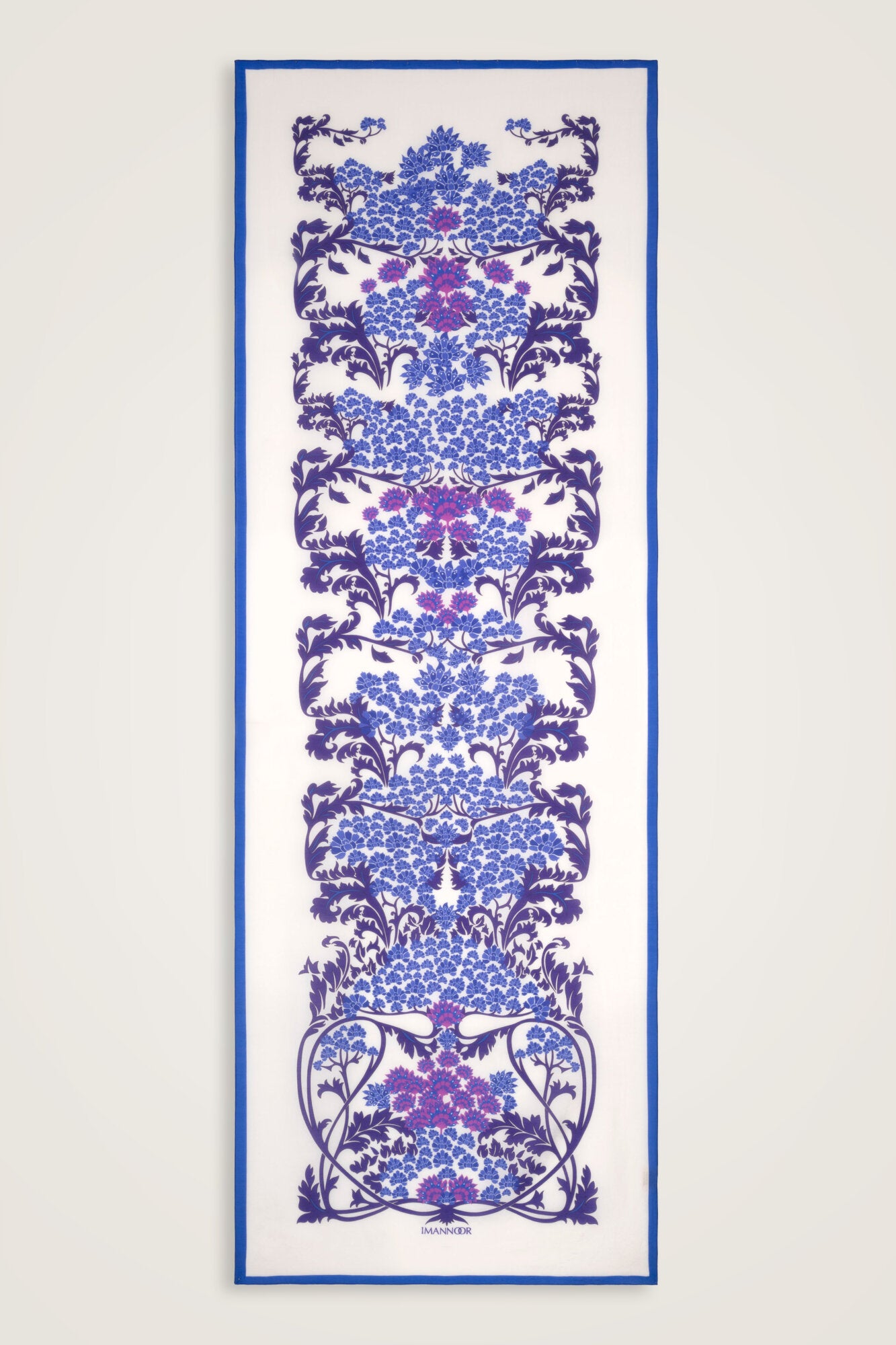Şark Çiçeği Mor Floş Pamuk Şal 70x210