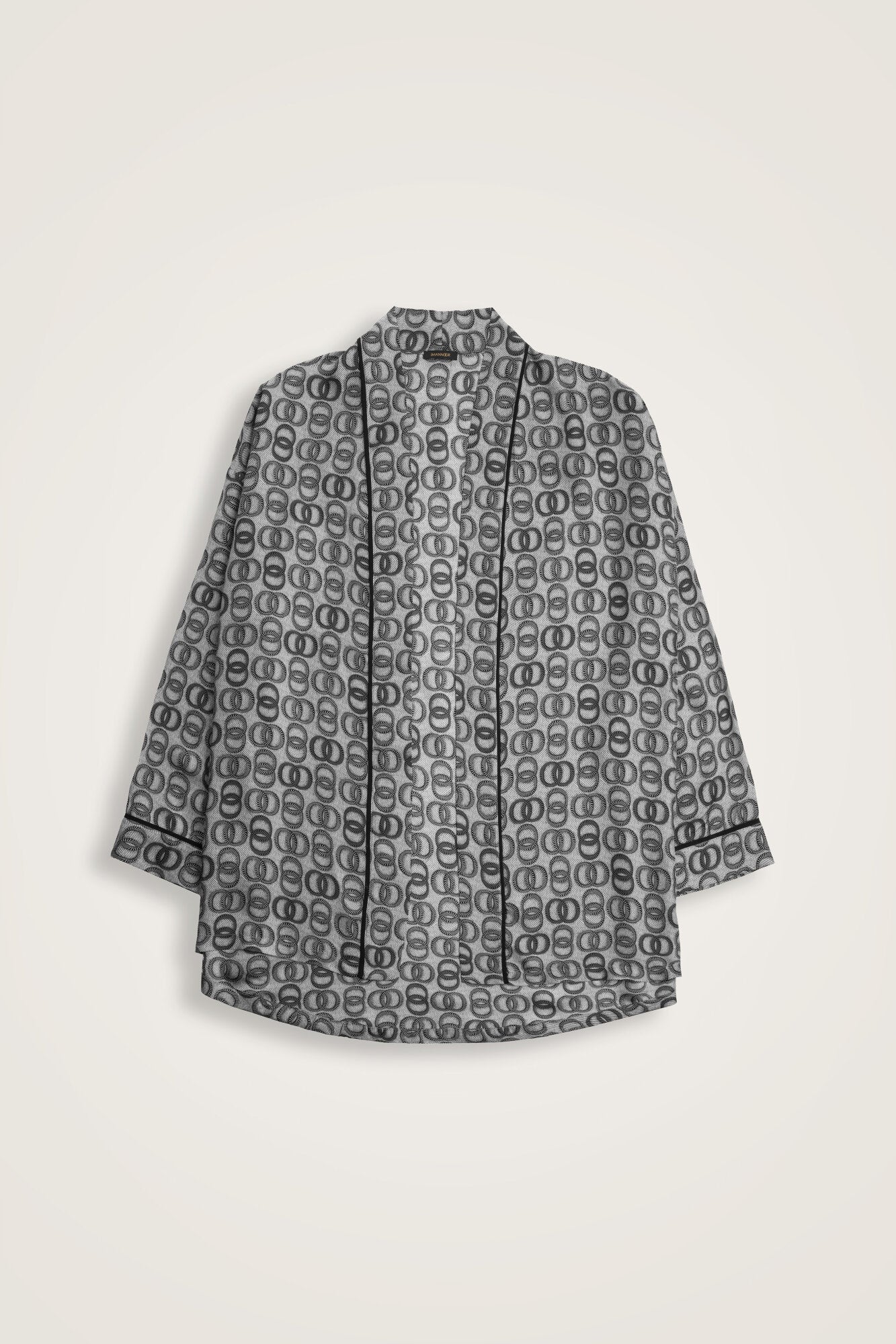 Sarma Noor Gri İpek Kısa Kimono