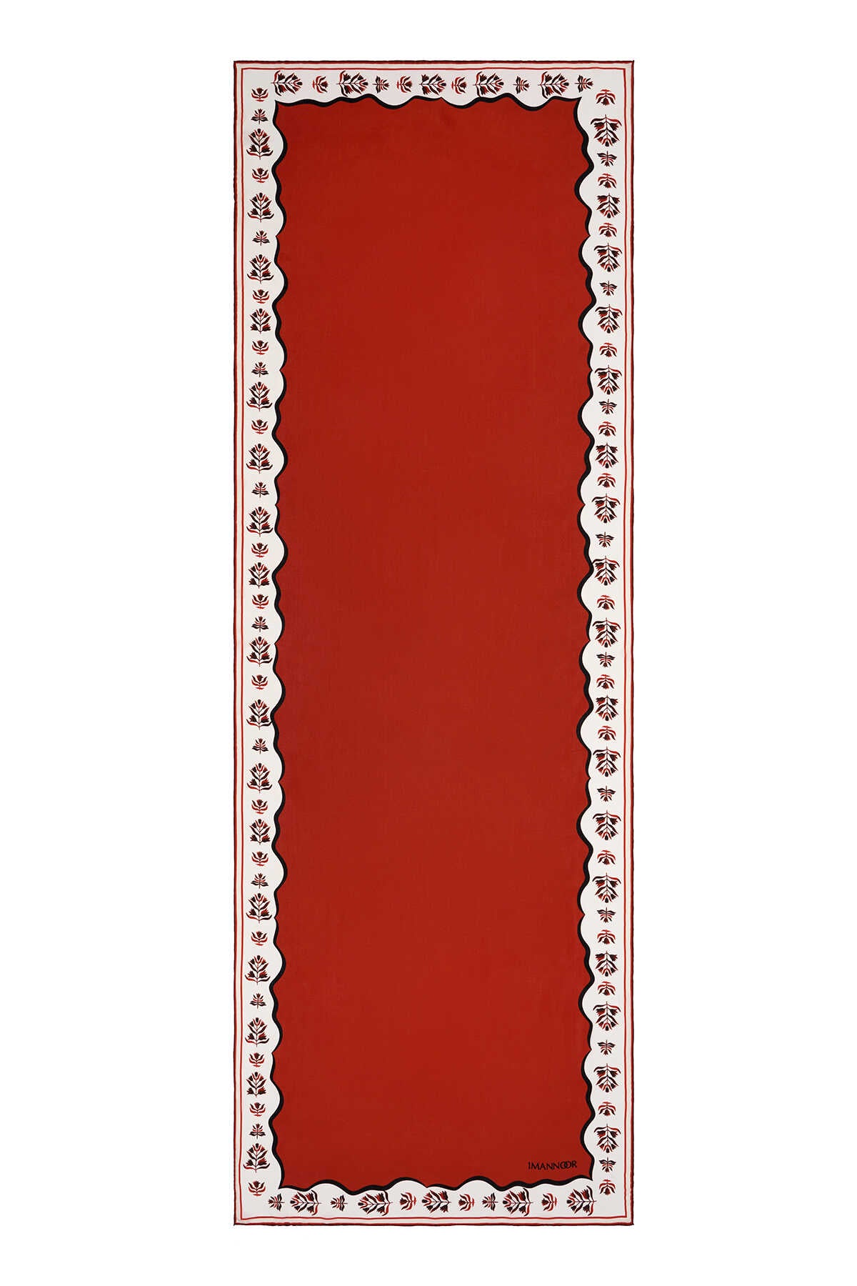 Şelale Kırmızı Krep İpek Şal 70x200