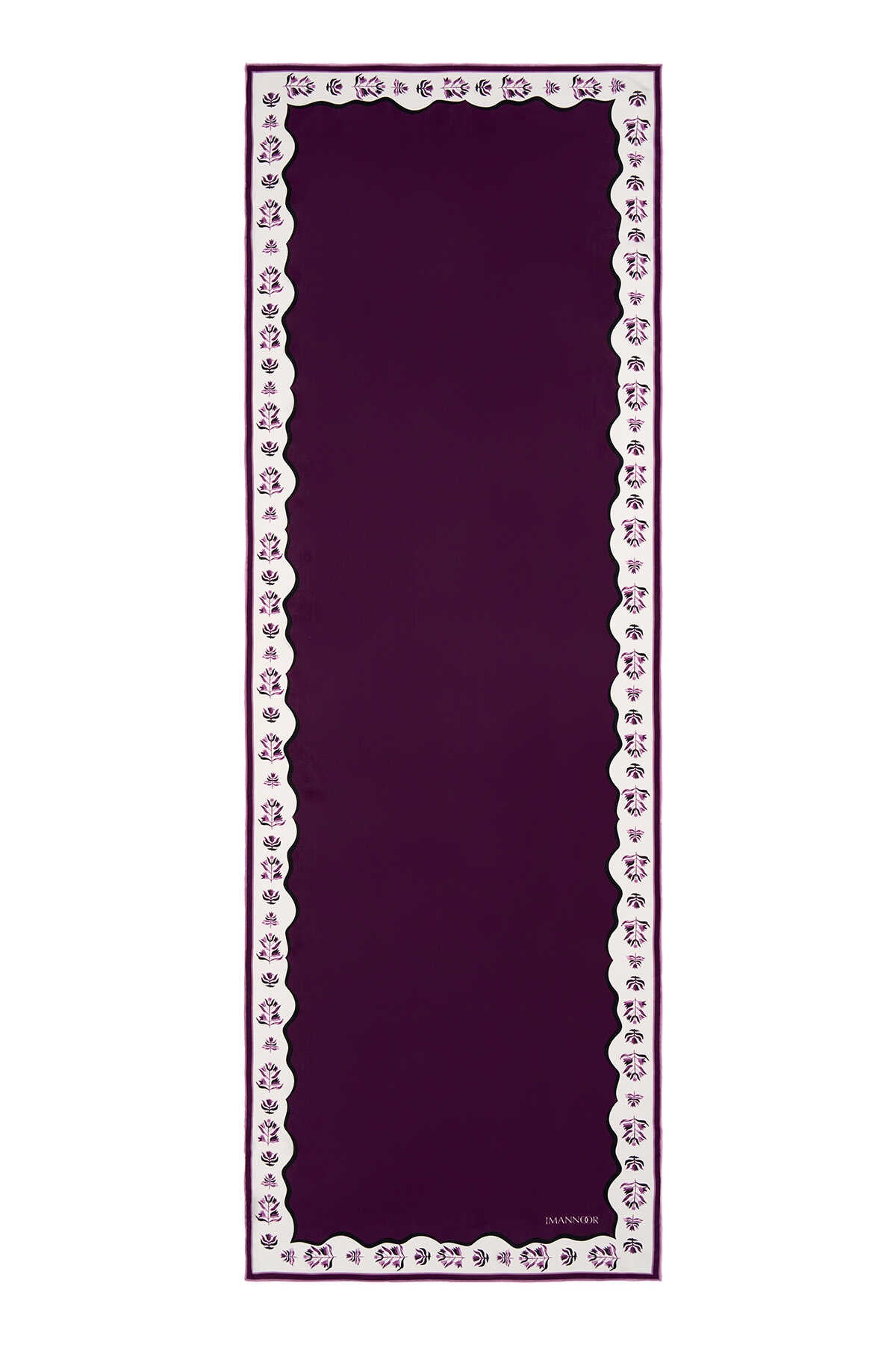 Şelale Mürdüm Krep İpek Şal 70x200