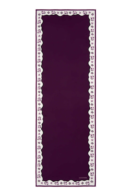 Şelale Mürdüm Krep İpek Şal 70x200