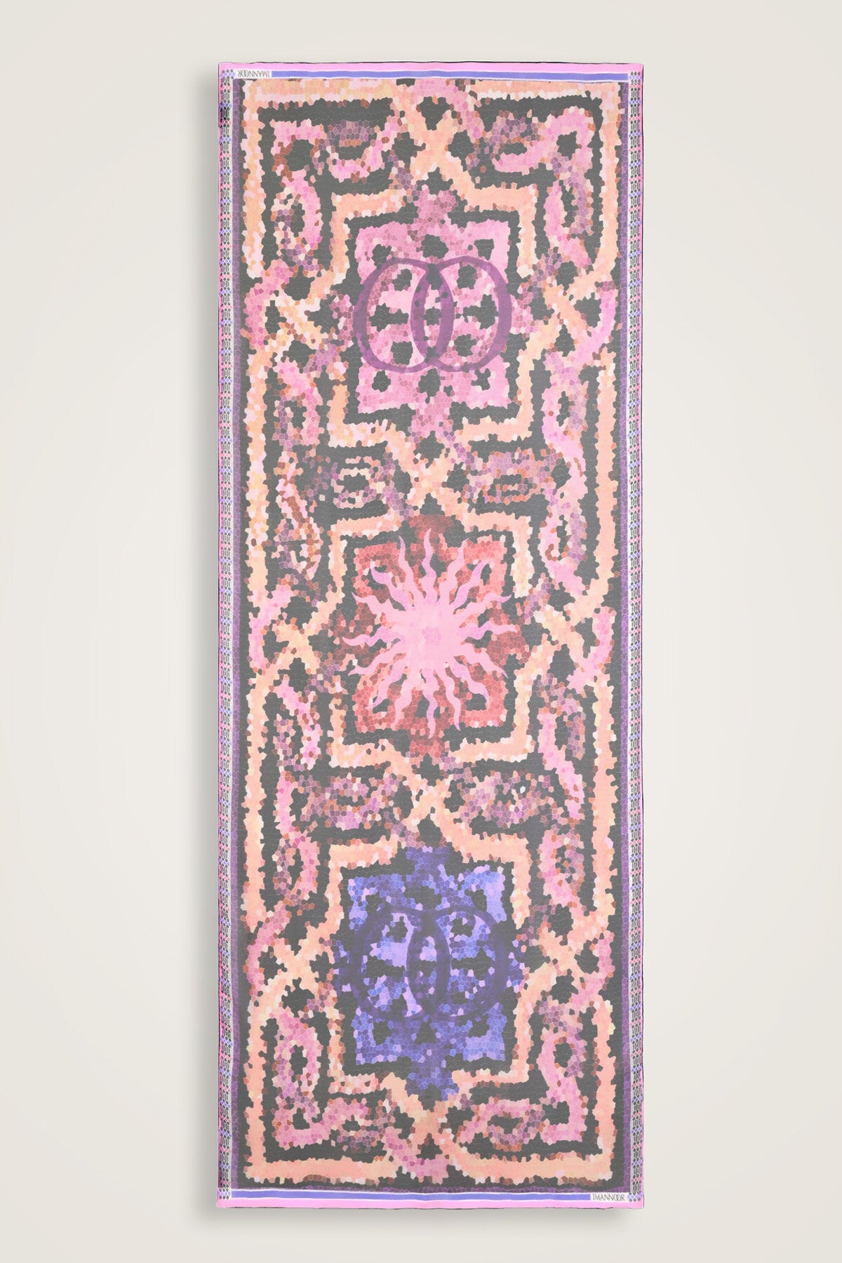 Selçuk Güneşi Siyah Krep İpek Şal 80x210