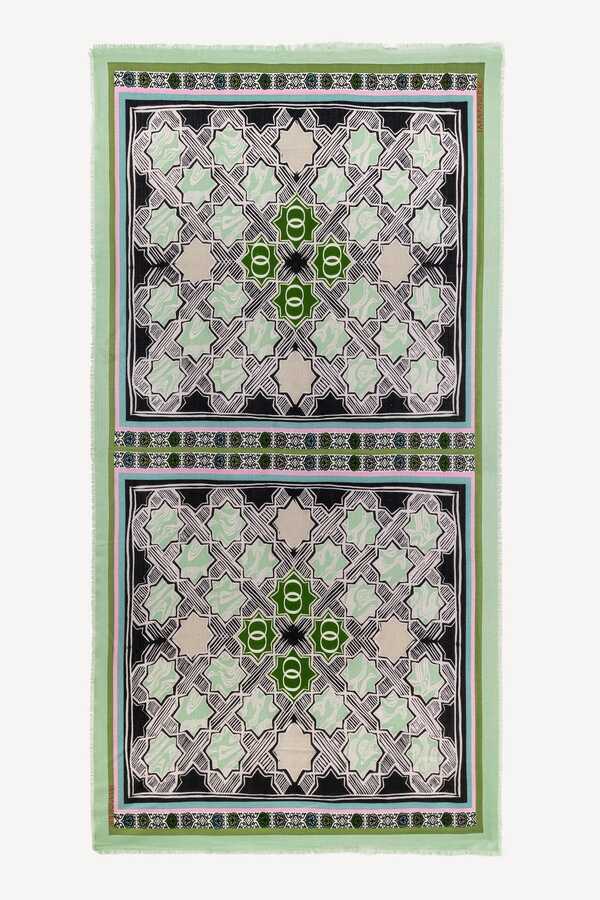 Selçuk Yıldızı Açık Pembe Kaşmir İpek Şal 100x200