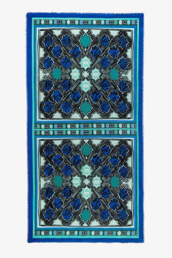 Selçuk Yıldızı Mor Kaşmir İpek Şal 100x200