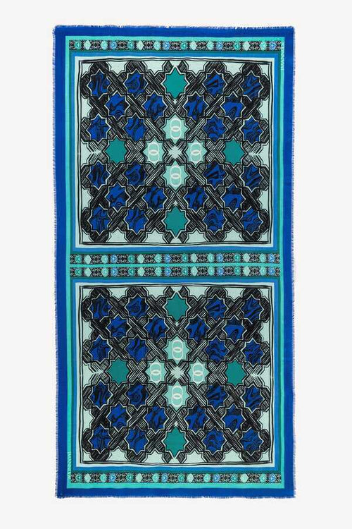 Selçuk Yıldızı Mor Kaşmir İpek Şal 100x200