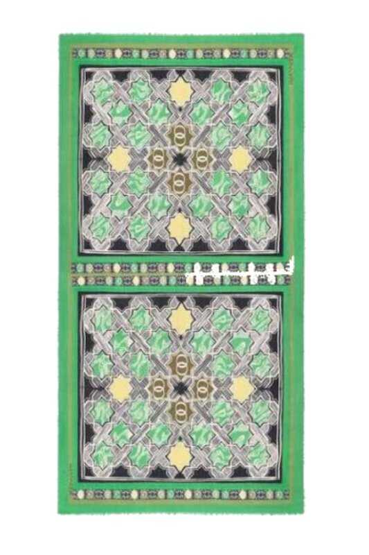 Selçuk Yıldızı Yeşil Kaşmir İpek Şal 100x200