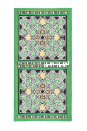 Selçuk Yıldızı Yeşil Kaşmir İpek Şal 100x200