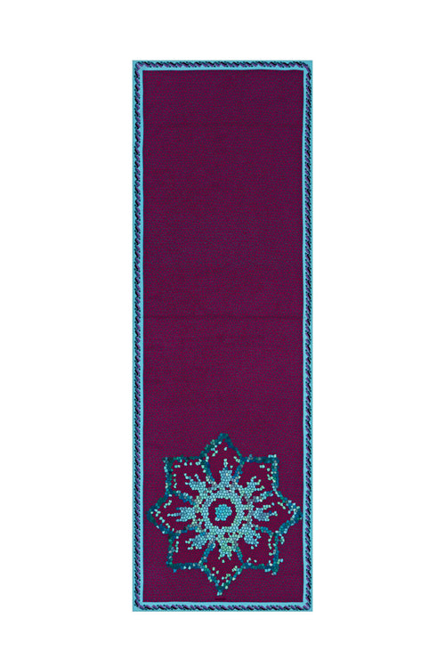 Selçuklu Mozaik Mor Krep İpek Şal 70x210