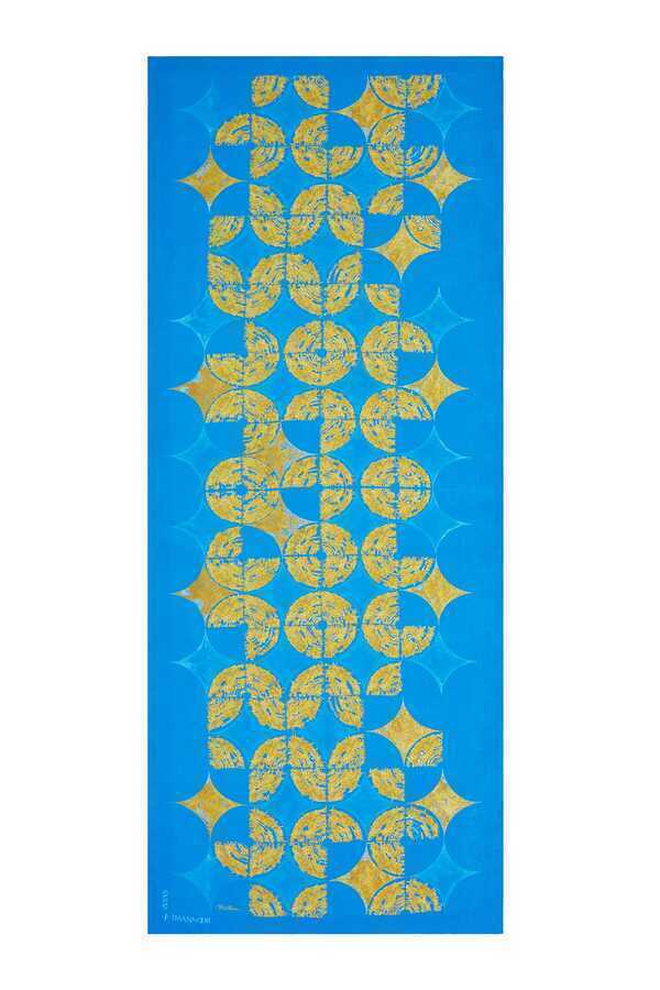 Semazen Turkuaz İpek Şal 80x200