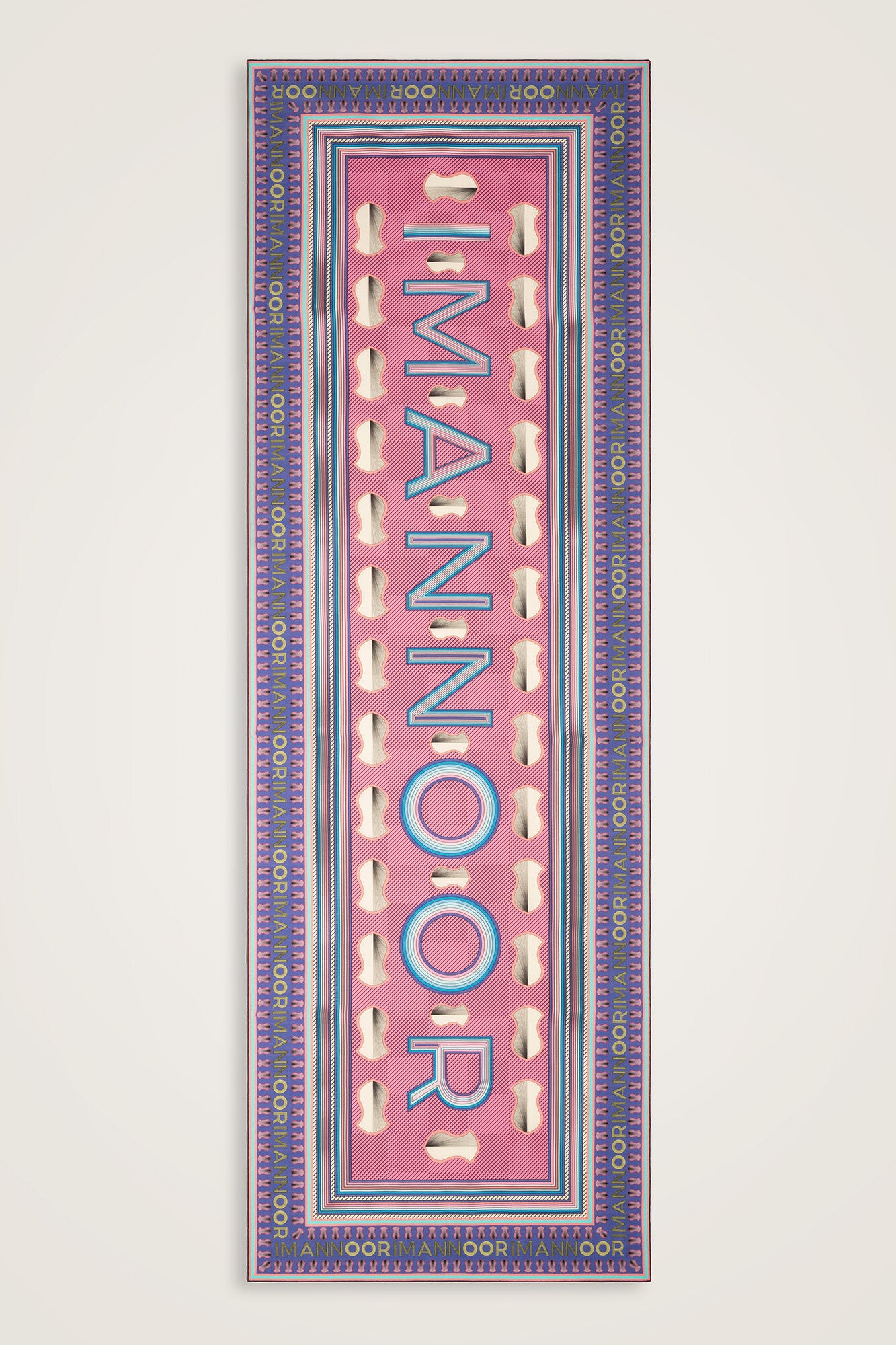 Sevgili'nin Ayak İzi Pembe-Mor Pamuk İpek Şal 83x203