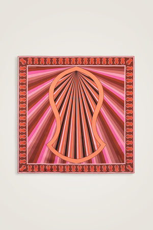 Sevgili'nin Ayak İzi Taba-Pembe Tivil İpek Eşarp 90x90