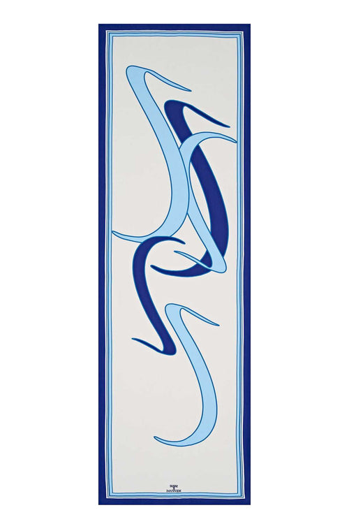 Su Taşı Mavi Flosh Viskon Şal 70x210