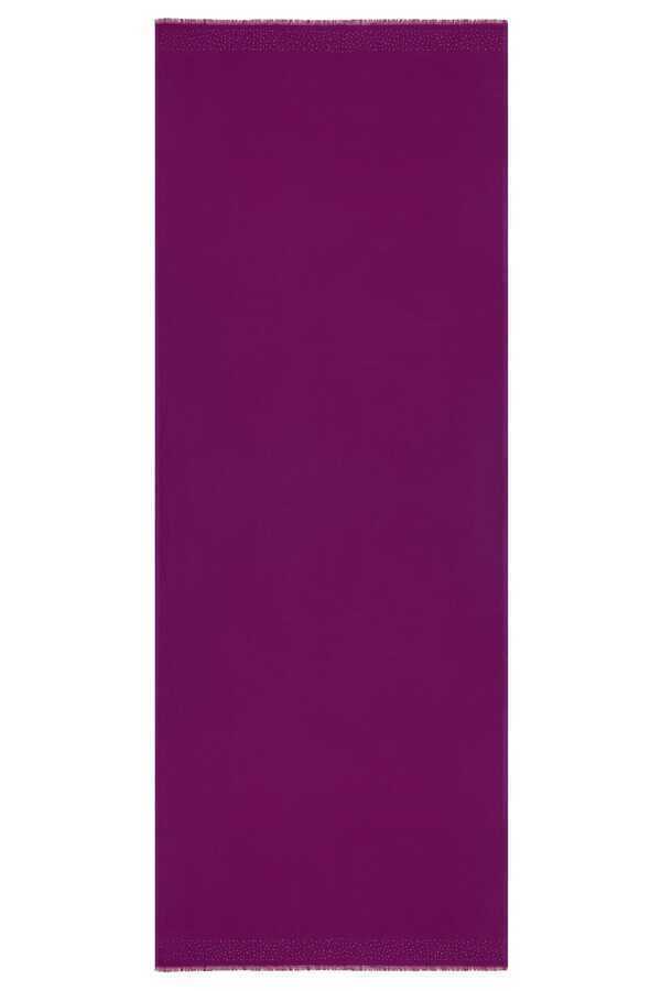 Taşlı Fuşya İpek Şal 80x200