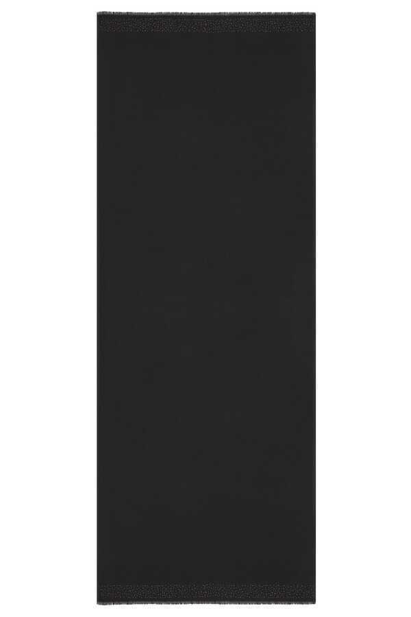 Taşlı Siyah İpek Şal 80x200