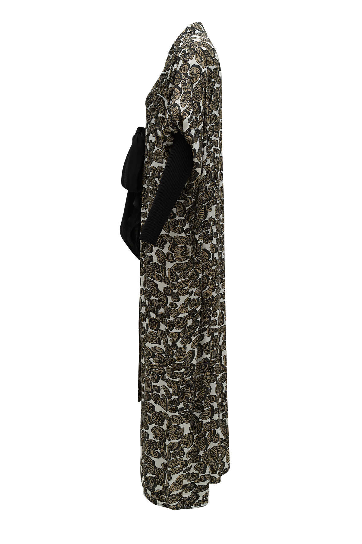 Triko Kollu Bej Kimono