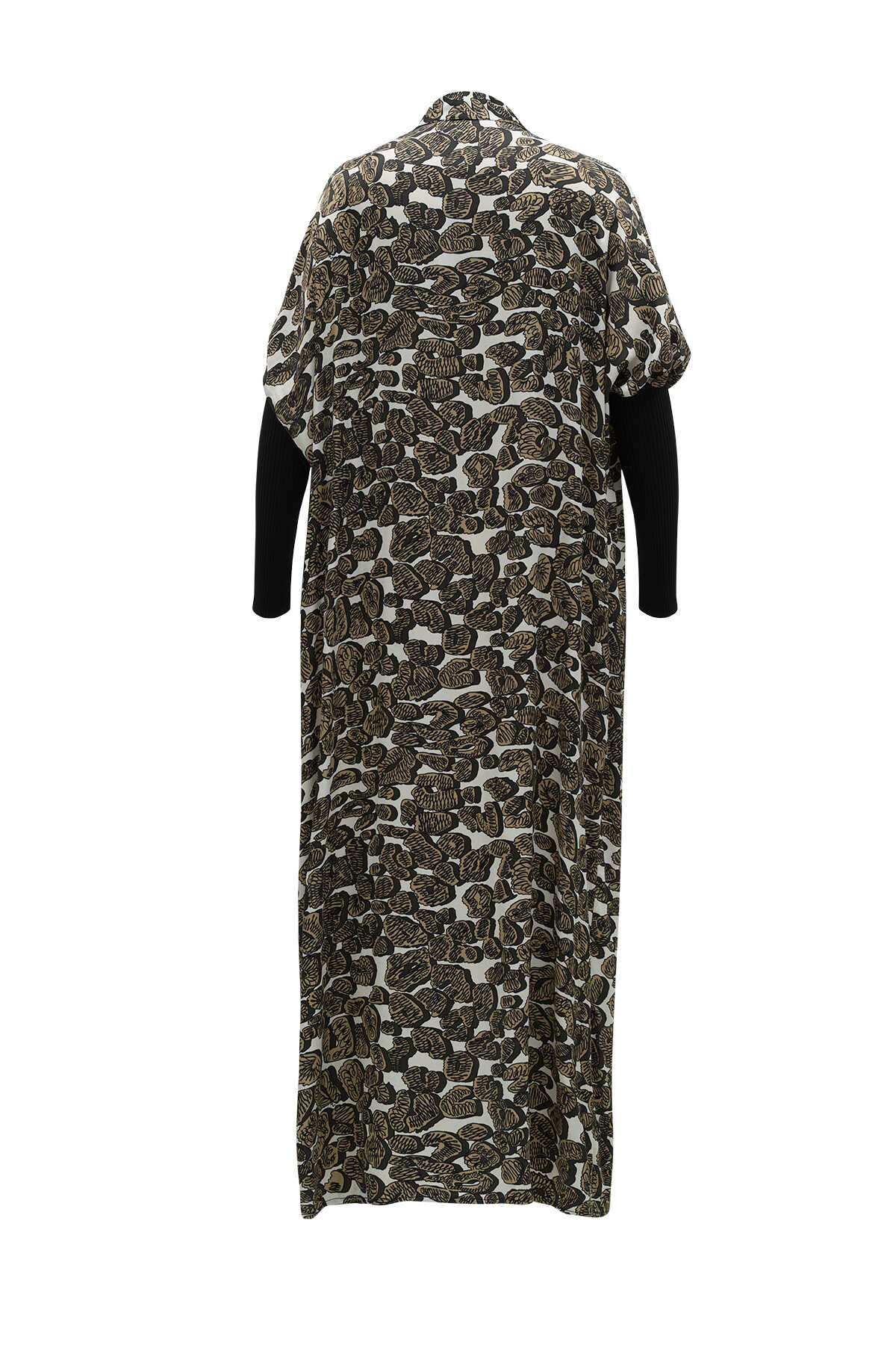 Triko Kollu Bej Kimono