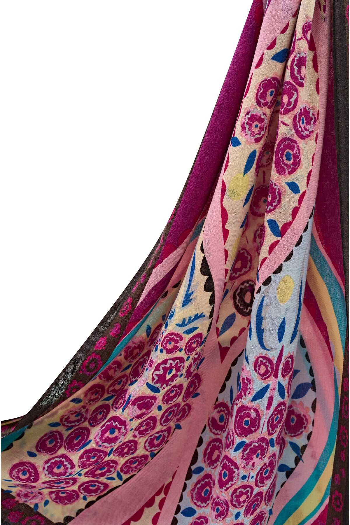 Tuğba Pembe Yün Şal 70x210
