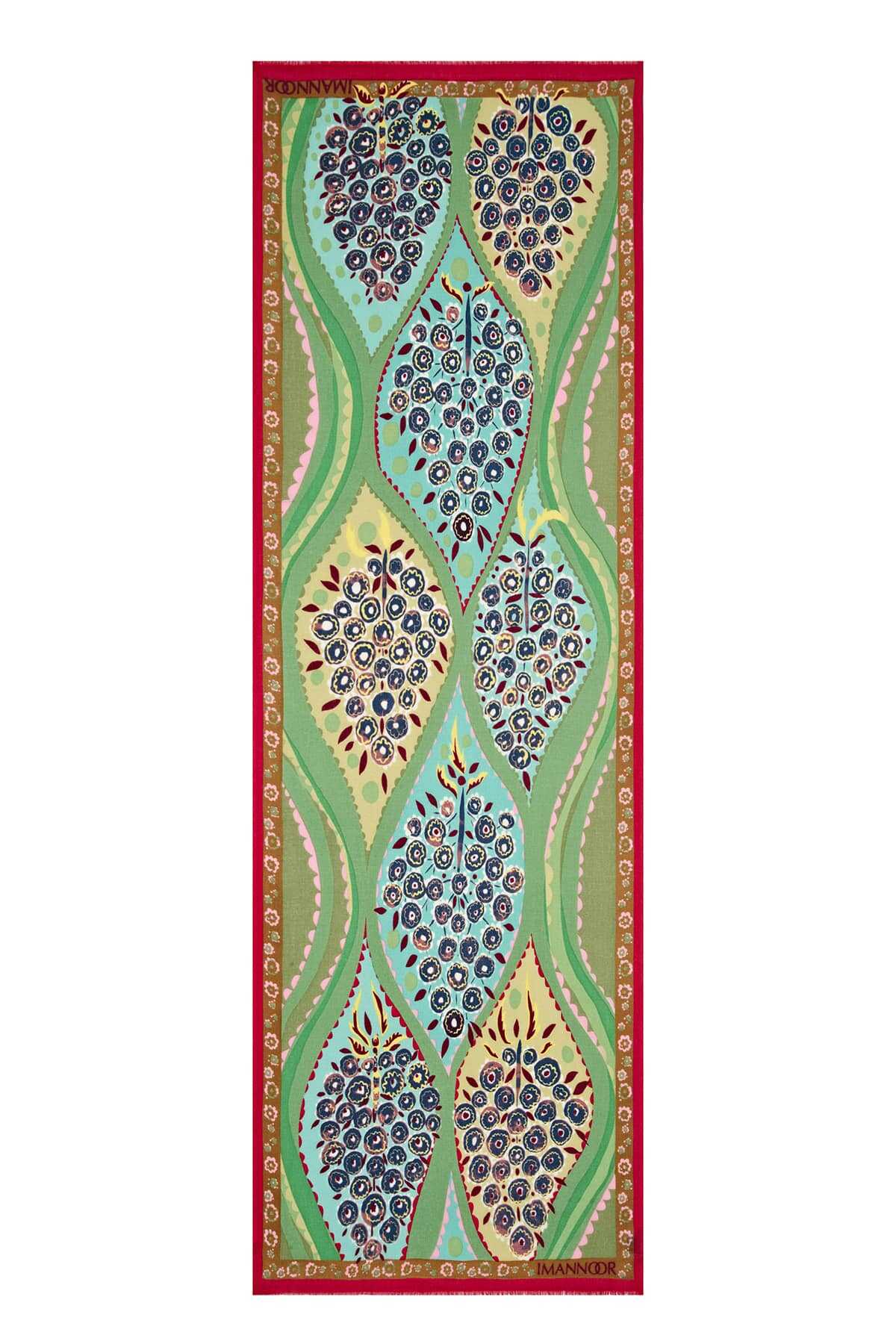 Tuğba Yeşil Yün Şal 70x210