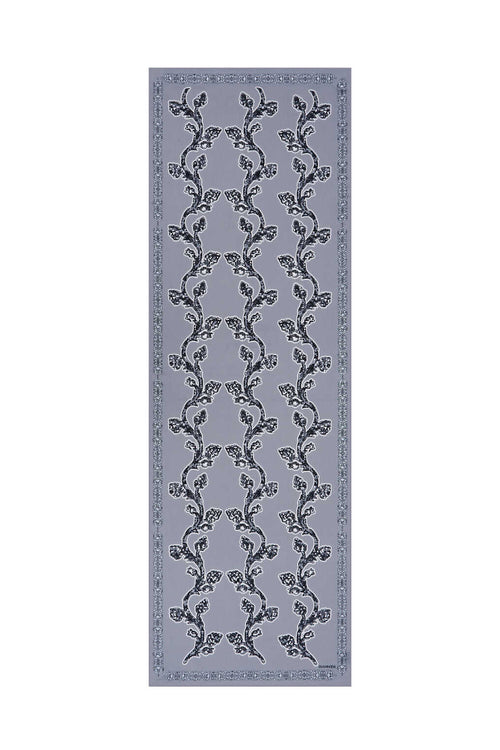 Üç Sarmaşık Gri Floş Viskon Şal 70x210