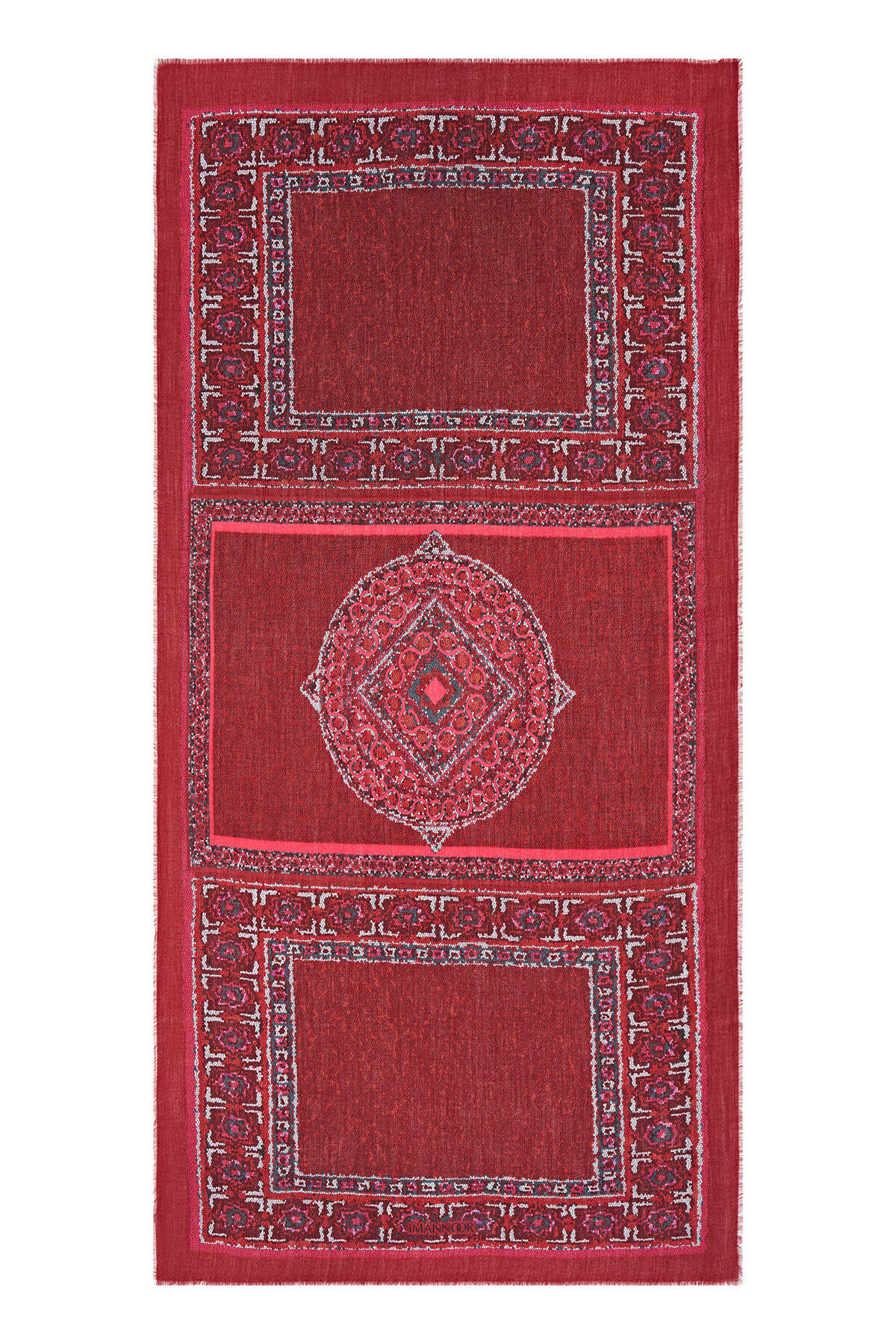 Uçan Halı Bordo Kaşmir İpek Şal 100x200