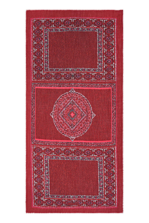 Uçan Halı Bordo Kaşmir İpek Şal 100x200