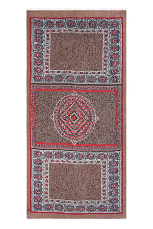Uçan Halı Kahverengi Kaşmir İpek Şal 100x200
