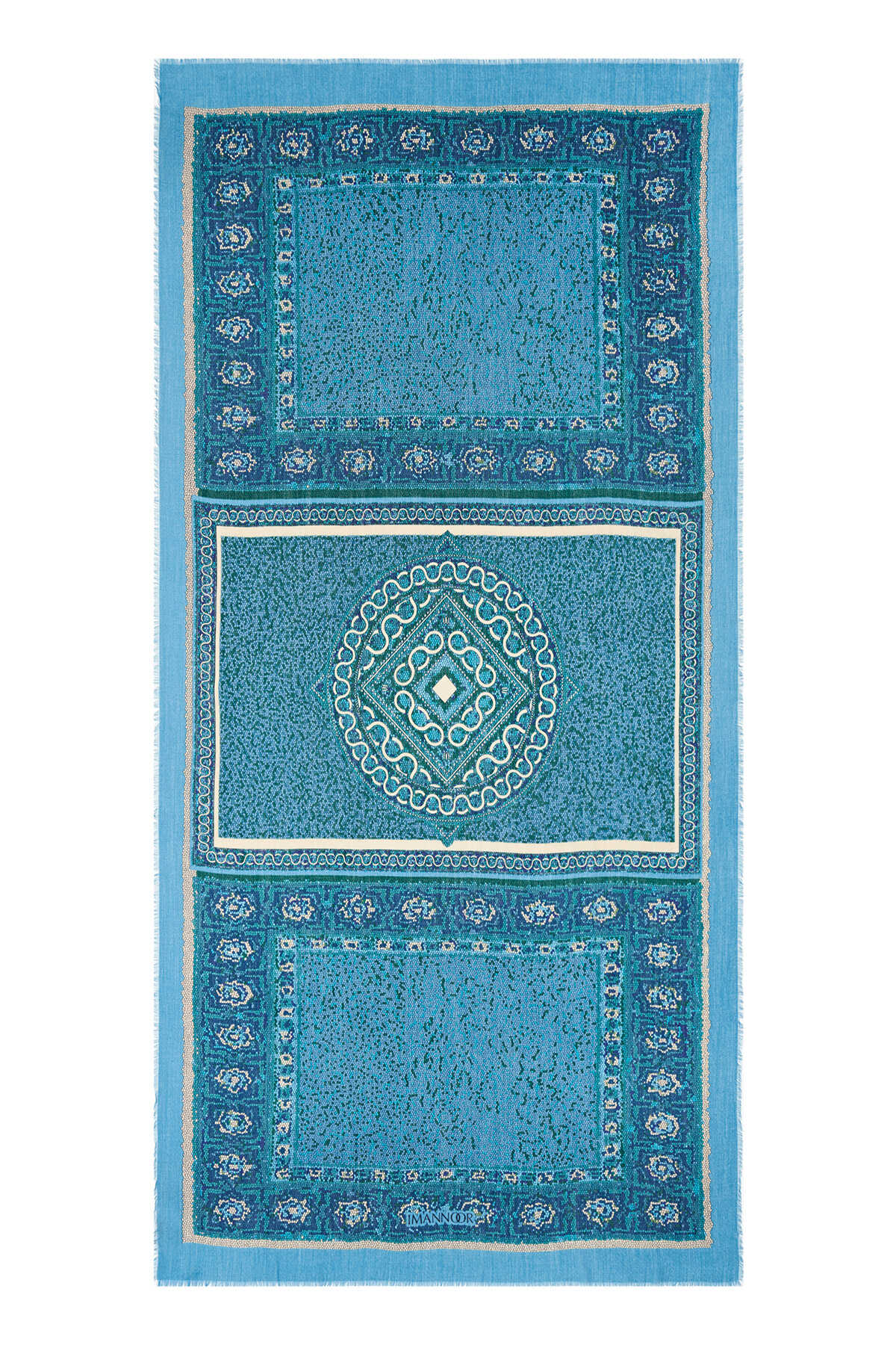 Uçan Halı Turkuaz Kaşmir İpek Şal 100x200
