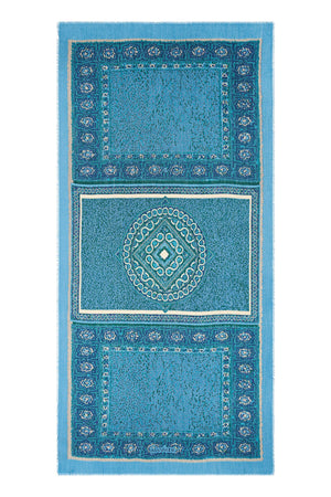 Uçan Halı Turkuaz Kaşmir İpek Şal 100x200