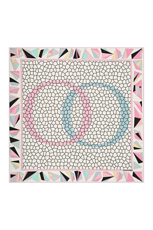 Üçgen Noor Pembe Tivil İpek Eşarp 90x90